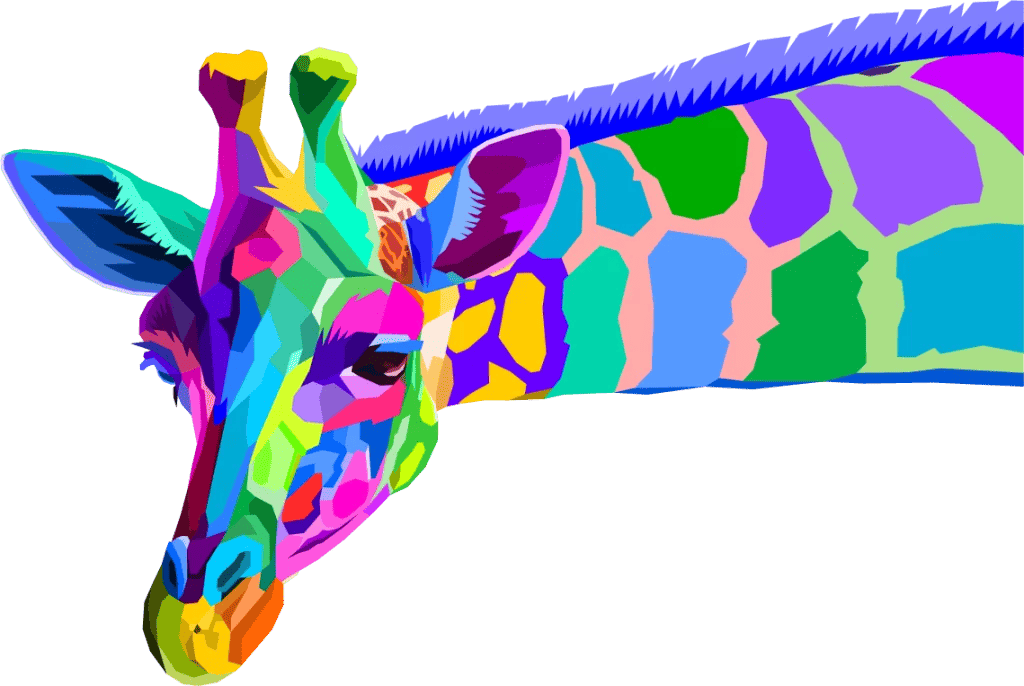 A colorful giraffe illustration