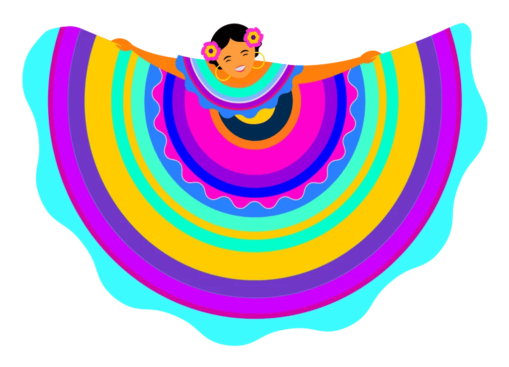 Colorful dress illustration