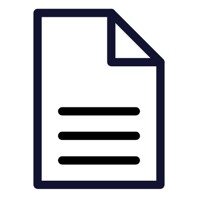 Simple icon of a document or file with a folded top-right corner
